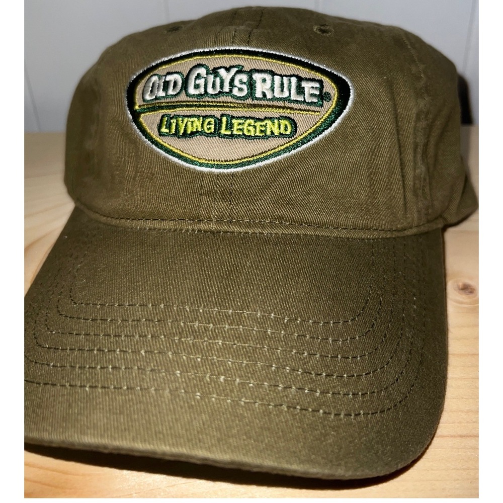 Old Guys Rule Living Legend Hat Olive Green Cotton Baseball Cap OSFM NOS